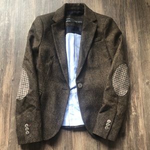 Zara Tweed Blazer with Professor Patches